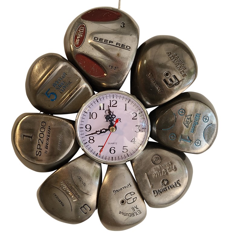 Flower Shape Golf Clock - Metal Drivers OTG-CLK2