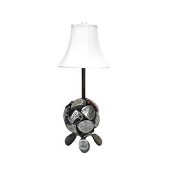 Metal Wood Sphere Base Table Lamp